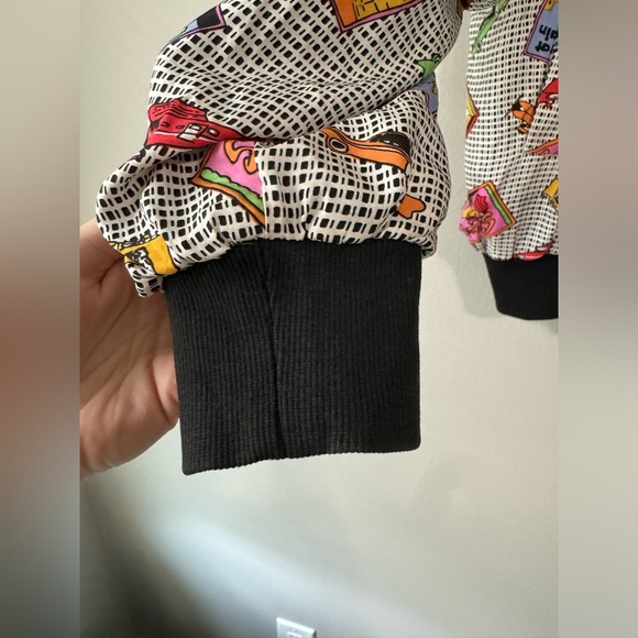 Vintage 90s scarf silk print bomber Jacket well traveled jacket size med… - Picture 8 of 8